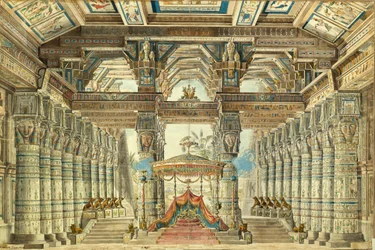 Bühnenbild für das Ballett Caesar in Ägypten von G. Haendel, 1834