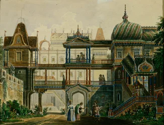 Bühnenbild für die Oper Askolds Grab von A. Verstovski, 1841