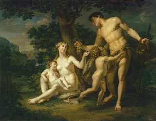 Adam und Eva mit Kindern unter einem Baum, 1803