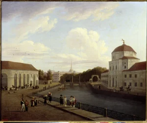 Der Michael-Palast in Sankt Petersburg. Gemälde von Andrei Yefimovich Martynov (1768-1826)
