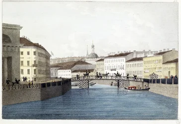Die Bolshoi-Koniushennyi-Brücke in Sankt Petersburg