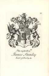 Wappen und Wappenschild des hoch ehrenwerten James Stanley