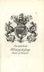Wappen und Wappenschild des edlen Henry de Grey