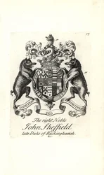 Wappen und Kamm des hochadligen John Sheffield