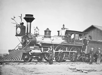 Lokomotive Nummer 23 an der Wyoming Station am Little Laramie River, Wyoming