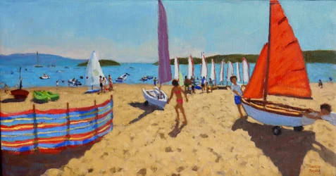 Boot zu Wasser lassen, Abersoch, 2016