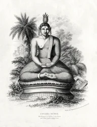 Cotoma Buddha, verehrt in Ceylon, Siam, China, 19. Jahrhundert