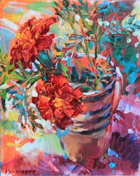 Lebhaftes Ringelblumenbouquet