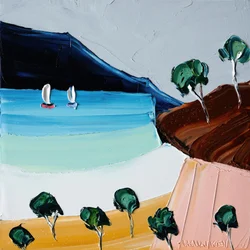 Lebendige Küsten-Segelboote