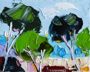 Lebhafte Impasto Landschaft