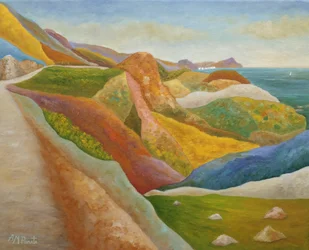 Bunte Küstenlandschaft