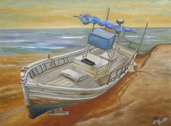 Rustikales Gestrandetes Boot
