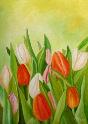 Lebendige Frühlings-Tulpen