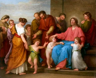 Jesus Christus segnet die Kinder („Lasset die kleinen Kinder zu mir kommen“)