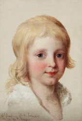 Porträtstudie von Francesco, Kronprinz von Neapel, als Junge, Kopf und Schultern