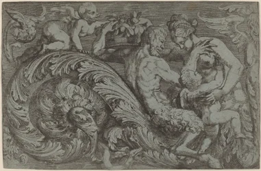 Dekoratives Panel mit mythologischen Figuren
