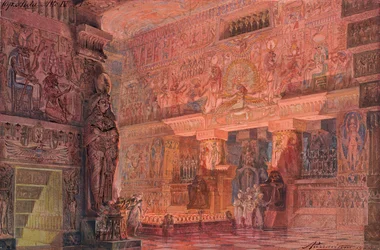 Bühnenbild für die Oper Aida von Giuseppe Verdi