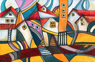 Lebendige geometrische Stadt