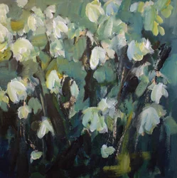 Impressionistische weiße Blumen