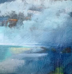 Stimmungsvolle blaue Meereslandschaft