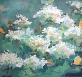 Weiße Gartenblüten