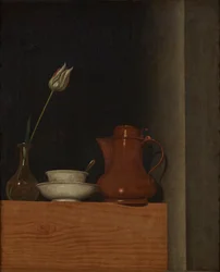 Stillleben mit Krug und Tulpe