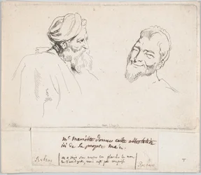 Zwei Studien von Köpfen, 1735