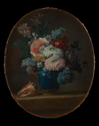 Vase mit Blumen und Muschelschale, 1780