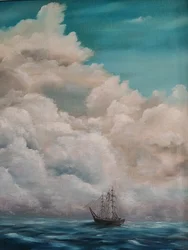 Großes Schiff auf Ozeanreise