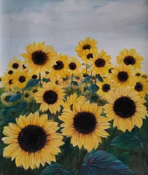 Lebendiges Sonnenblumenfeld