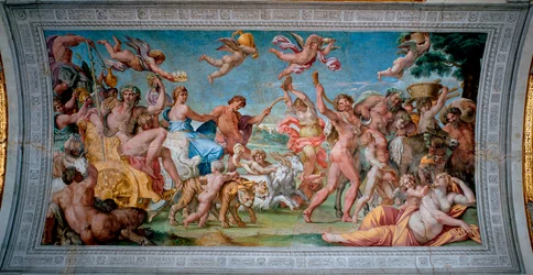 Bacchus auf seinem Wagen trifft Ariadne