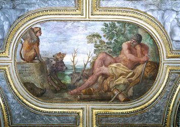 Herkules und die Sphinx mit Kerberos, aus dem „Camerino“, 1596