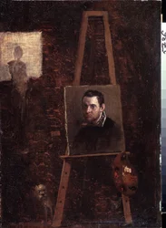 Selbstporträt am Staffelei, 1603-04