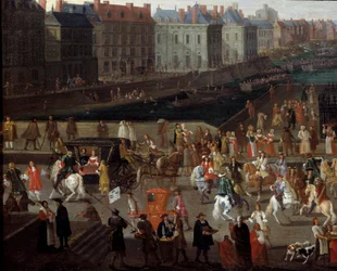Aktivitäten und Passage auf der Pont Neuf in Paris