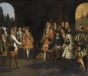 Audienz von Ludwig XIV. bei Zar Peter dem Großen in Versailles