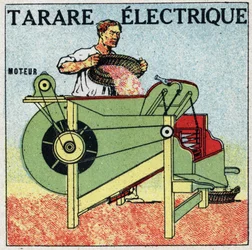 Elektrische Werkzeuge: Querschnitt eines elektrischen Tarare. Anonyme Illustration von 1925. Private Sammlung.