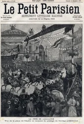Fest der französisch-russischen Allianz: Blick auf den Opernplatz während der Passage des Präsidentenkonvois von Felix Faure (1841-1899). In „Le Petit Parisien“ am 12.09.1897