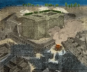Fête de la Saint Jean Place de la Bastille im 18. Jahrhundert, Gravur, Private Sammlung