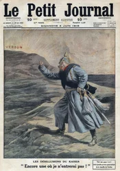 Erster Weltkrieg 1914-1918. „Die Enttäuschungen des Kaisers: Noch einer, den ich nicht betreten werde!“: Wilhelm II. von Deutschland (1859-1941) ärgert sich, dass er es nicht geschafft hat, Verdun in der Schlacht einzunehmen. In „Le Petite Journal“, am 4.0