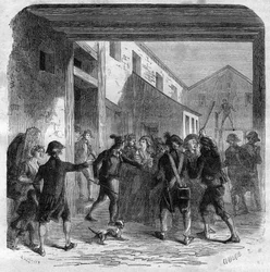 Französische Revolution - Cécile Renaud wird in der Nähe von Robespierres Haus verhaftet, 22. Mai