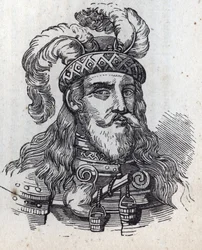 Galeazzo der Zweite Visconti - Porträt von Galeas II Visconti - Galeazzo II Visconti - 1320-1378 - Gravur