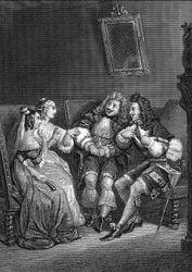 Die lächerlichen Preziösen, Gravur nach Vernet aus „Werke von Jean-Baptiste Poquelin genannt Molière“