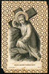 Andachtsbild: Jesus trägt sein Kreuz (Stich)