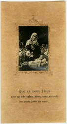 Andachtsbild: Die Jungfrau und Jesus (Druck)