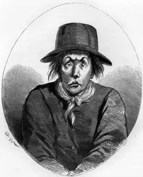 Porträt von Antoine Simon (1736-1794) Schuhmachermeister und französischer Revolutionswächter von Louis XVII im Tempel 1793 - Gravur von 1863 in „The Red Book - Histoire De L