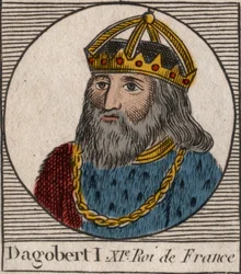 Porträt von Dagobert, König der Franken von 628 bis 638 - Dagobert (605-39) König der Franken - Gravur aus „Instruction sur l