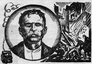 Porträt von François Claudius Koenigstein, genannt Ravachol (1859-1892), Terrorist und Anarchist. Illustration aus „Le petit journal illustré“ 1931