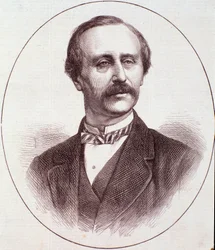 Porträt des englischen Geigers Henry Gamble Blagrove. Gravur