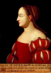 Porträt der Herzogin von Valentinois Diana de Poitiers (1499-1566), Favoritin von König Heinrich II. von Frankreich
