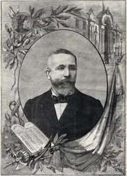 Porträt des neuen französischen Präsidenten Émile Loubet (1838-1929), gewählt am 18. Februar 1899. Stich. In „Le petit parisien“